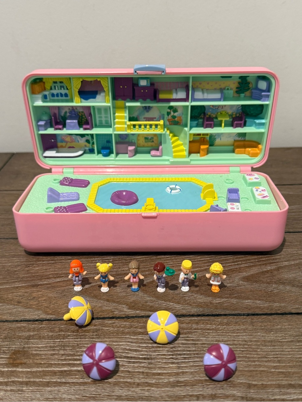 Polly Pocket Bluebird 1989 Polly’s Pool Party Playset 100% Complete VGC Vintage